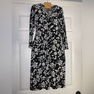 White House Black Market Black and White Floral Dress